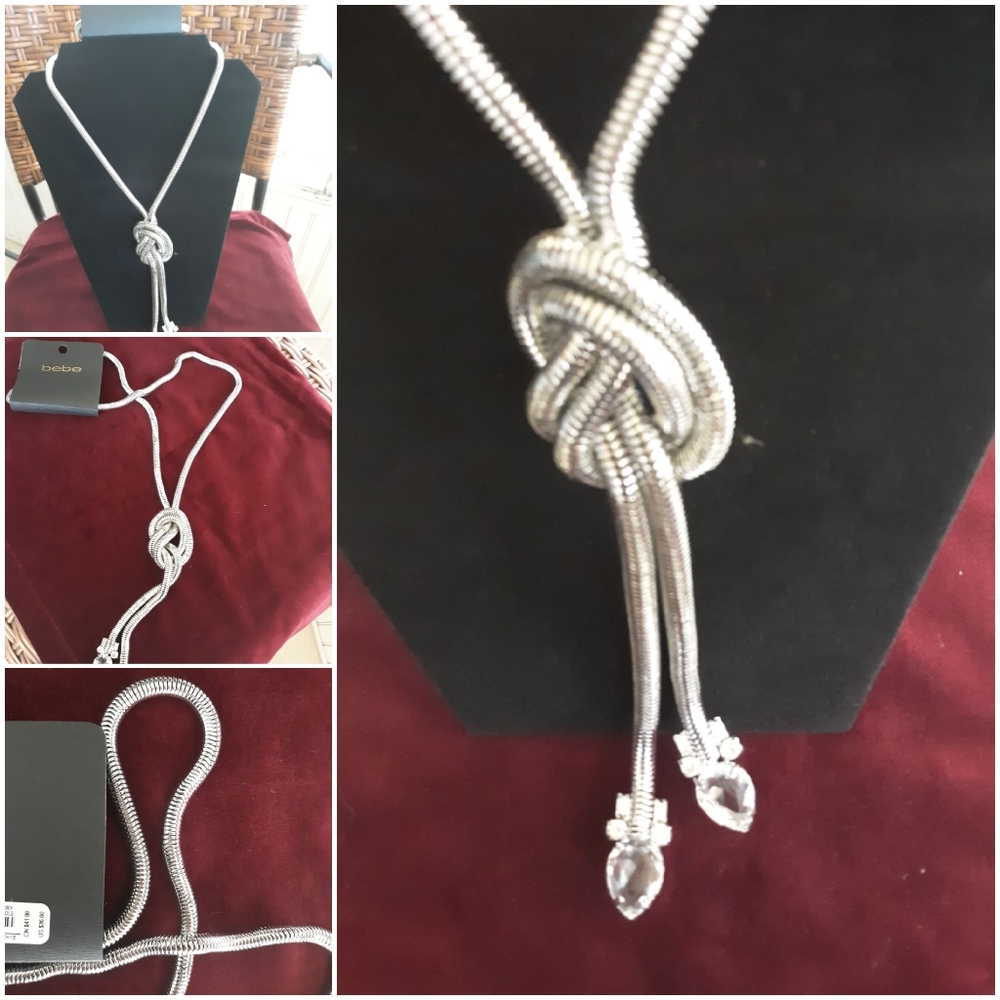 Long knotted coiled like necklace with two dropped